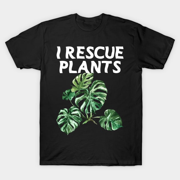 I Rescue Plants Cottagecore Philodendron Begonia Monstera Albo Variegated Plant T-Shirt by vintageinspired